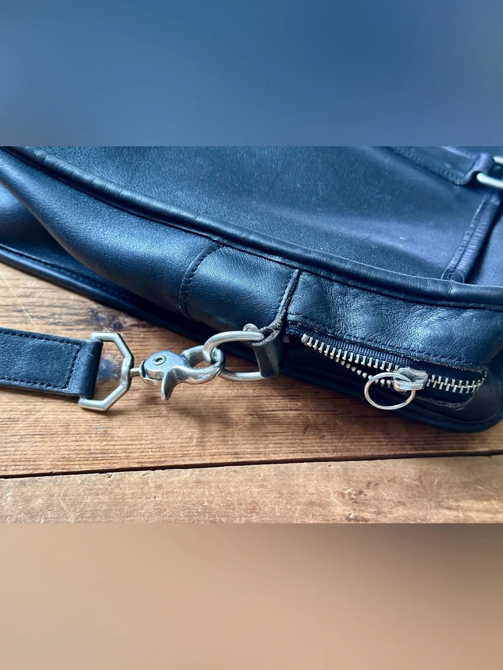Vintage Coach Black Leather Embassy Briefcase Bag - Silver Tone Hardware 5296